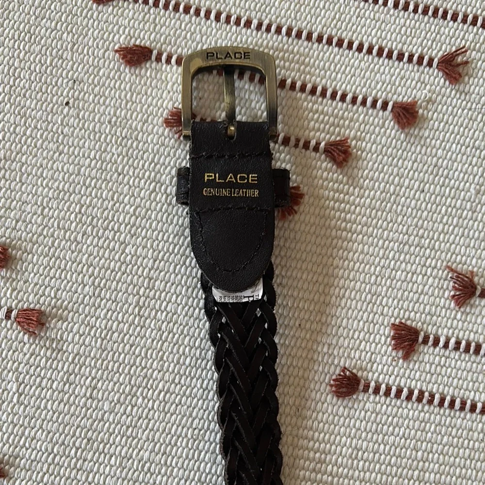Children’s place Braided Leather Belt - dark brown